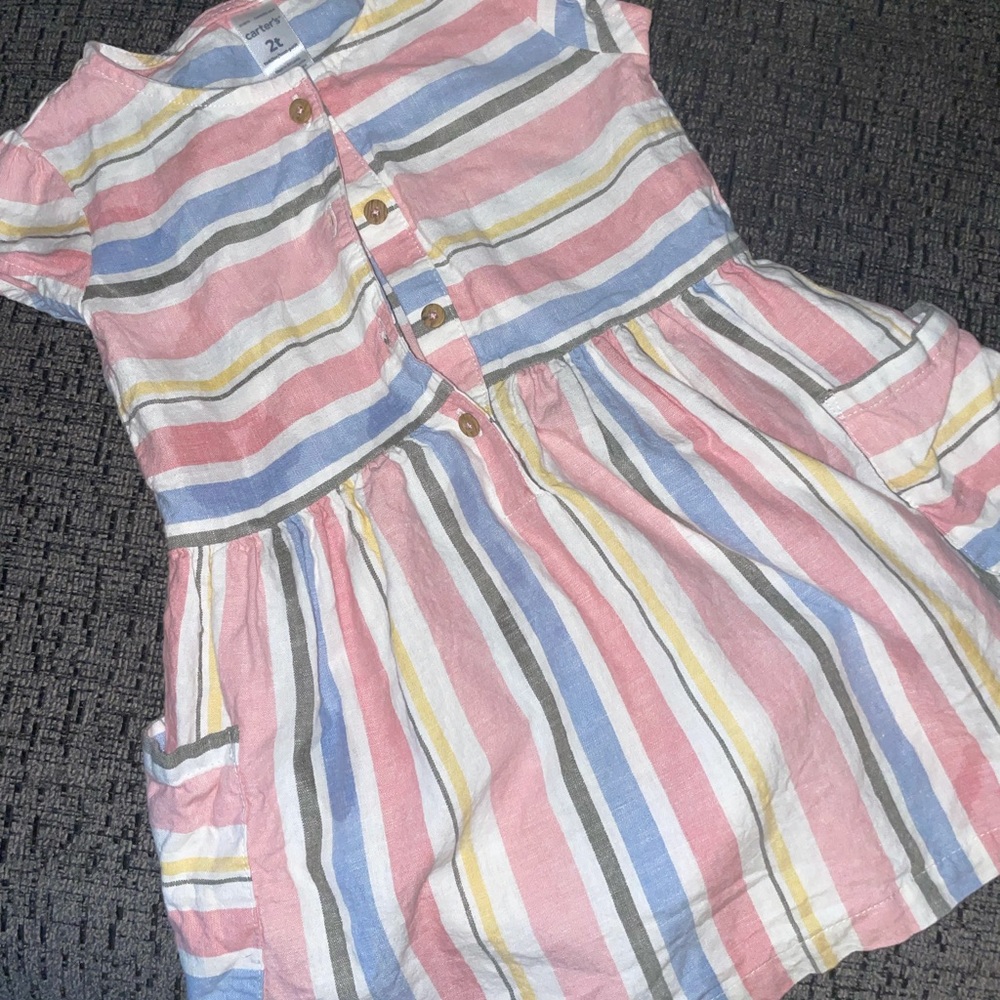 Carter’s short sleeve striped dress Size 2T